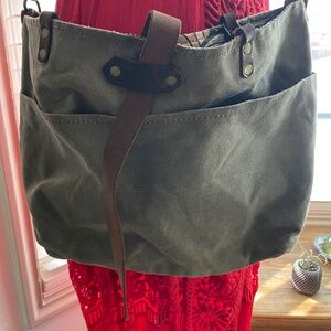 In Blue Handmade Waxed Canvas Tote Bag Large Laptop Carryall